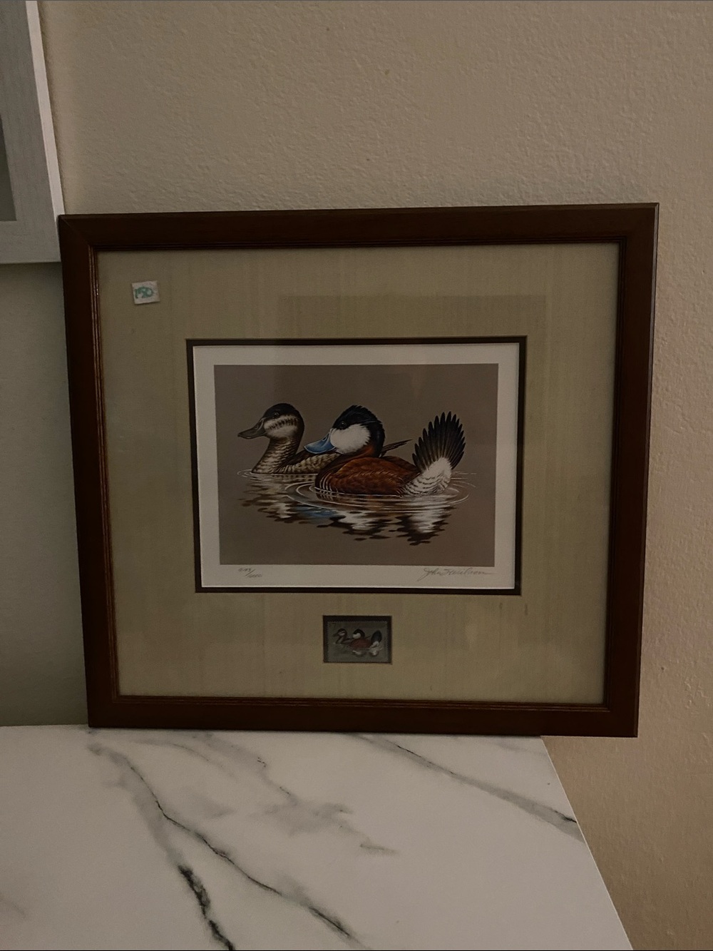 Artisan Duck Pair Print in Brown and Cream